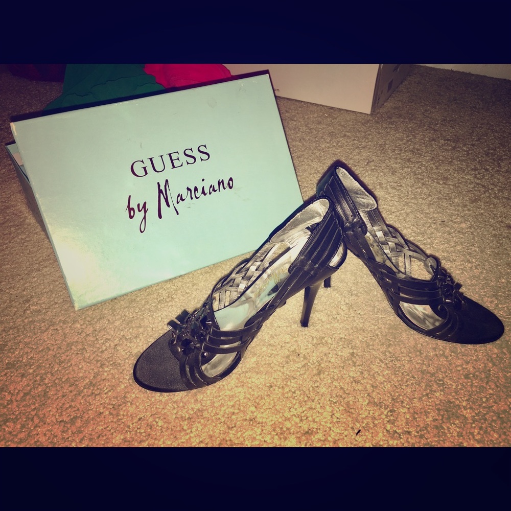 Guess by Marciano Black Strappy Heels